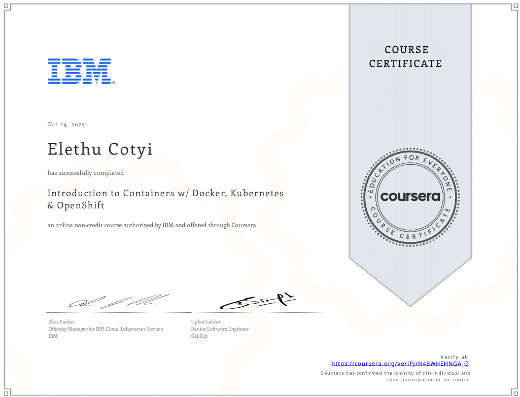 IBM Full Stack Certificate 11